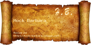 Hock Barbara névjegykártya